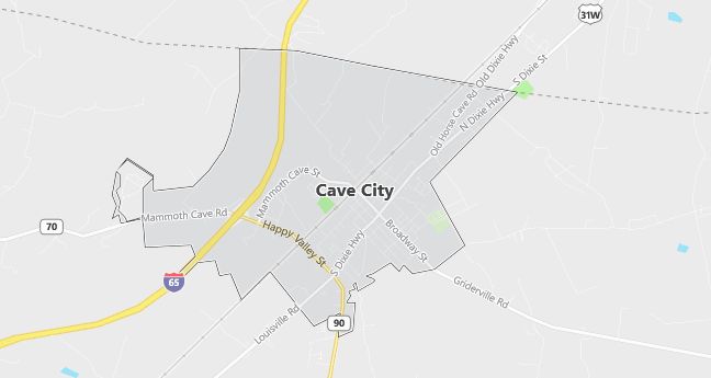 Map of Cave City, KY