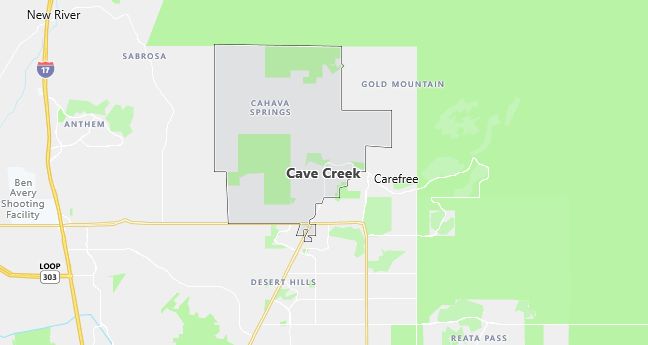 Map of Cave Creek, AZ