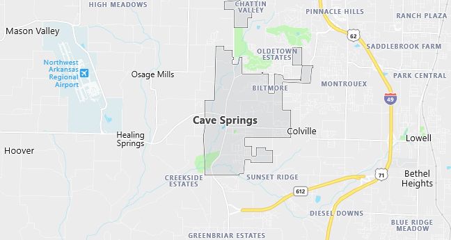 Map of Cave Springs, AR