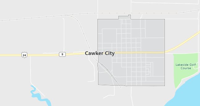 Map of Cawker City, KS