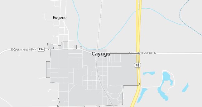 Map of Cayuga, IN