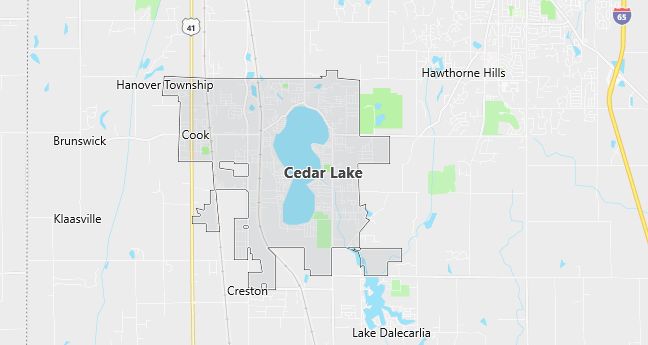 Map of Cedar Lake, IN