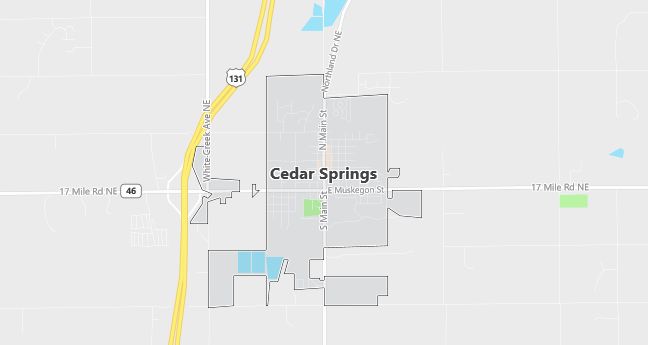 Map of Cedar Springs, MI