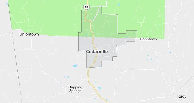 Map of Cedarville, AR