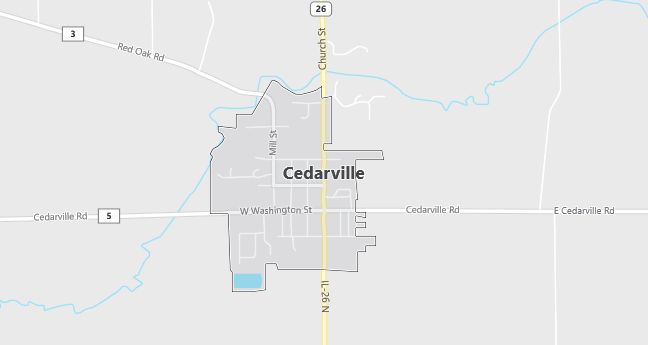 Map of Cedarville, IL