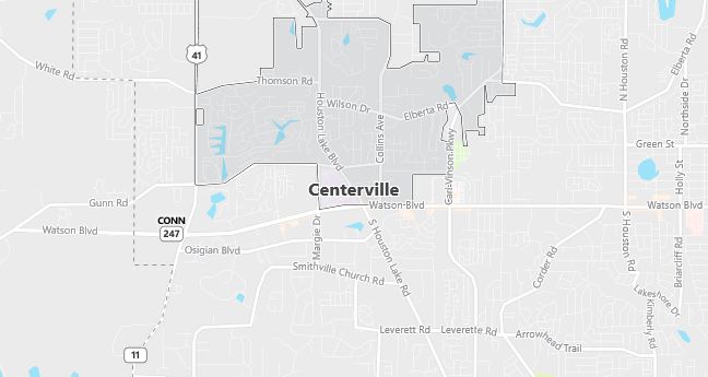 Map of Centerville, GA