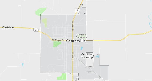 Map of Centerville, IA