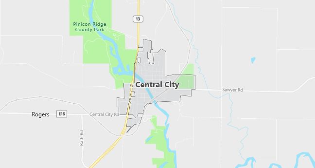 Map of Central City, IA