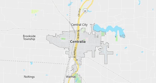 Map of Centralia, IL