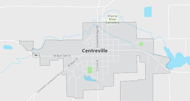 Map of Centreville, MI