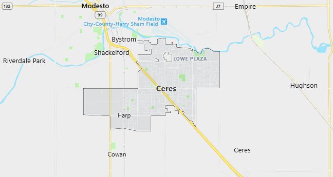 Map of Ceres, CA