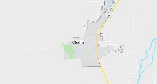 Map of Challis, ID