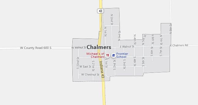 Map of Chalmers, IN