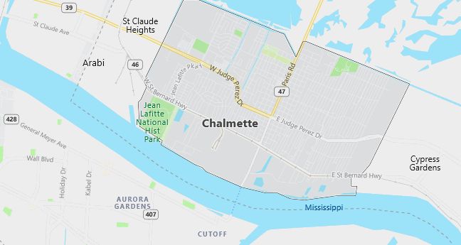 Map of Chalmette, LA