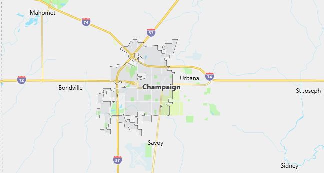 Map of Champaign, IL