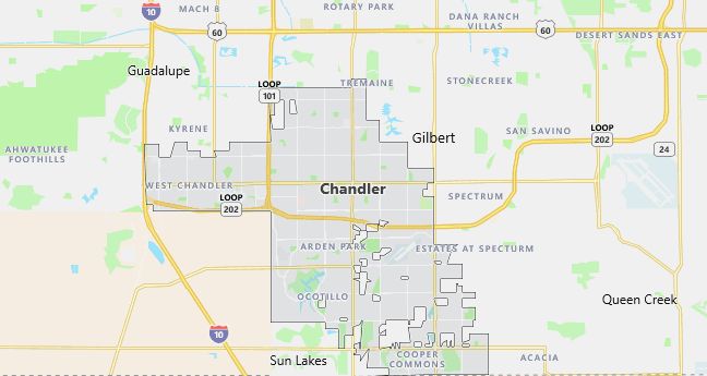 Map of Chandler, AZ