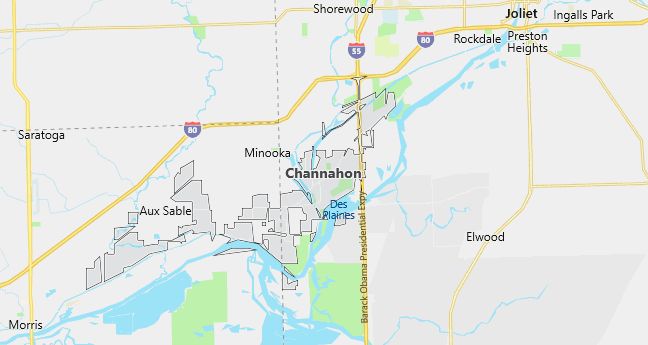 Map of Channahon, IL