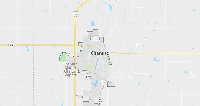 Map of Chanute, KS