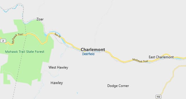 Map of Charlemont, MA