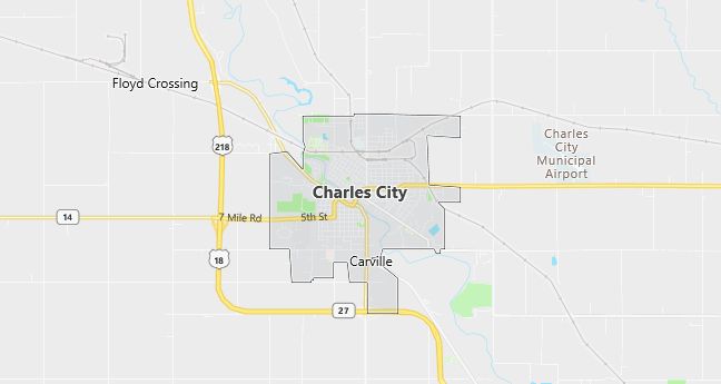 Map of Charles City, IA