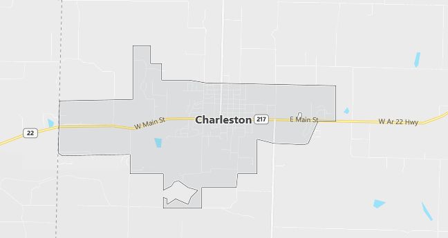 Map of Charleston, AR