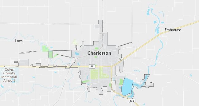 Map of Charleston, IL