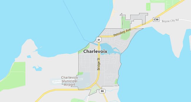 Map of Charlevoix, MI