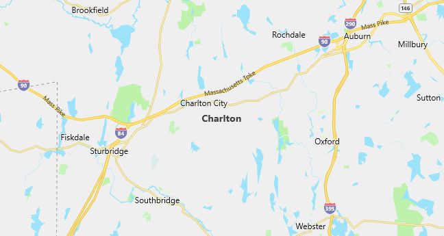 Map of Charlton, MA