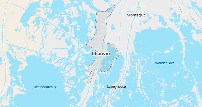 Map of Chauvin, LA