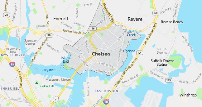 Map of Chelsea, MA