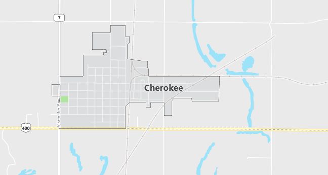 Map of Cherokee, KS