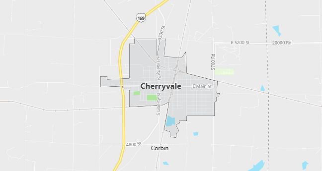 Map of Cherryvale, KS