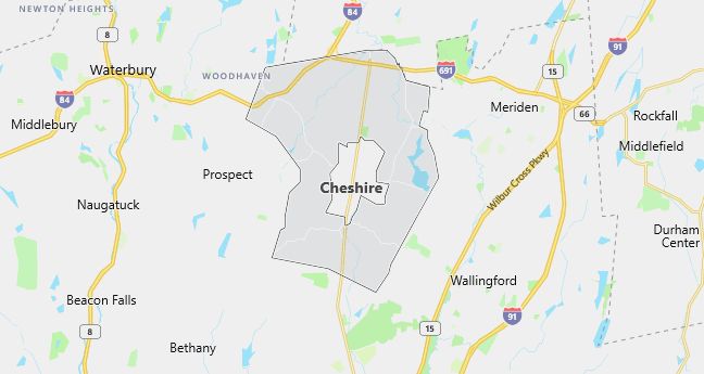 Map of Cheshire, CT