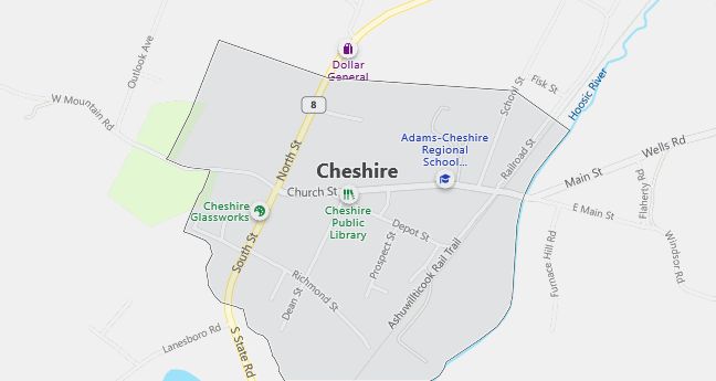 Map of Cheshire, MA