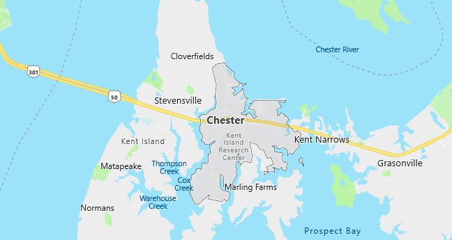 Map of Chester, MD