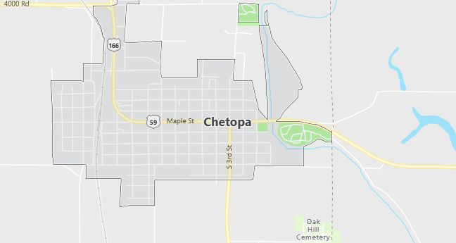 Map of Chetopa, KS