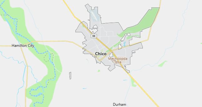 Map of Chico, CA