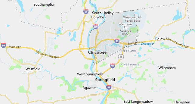 Map of Chicopee, MA