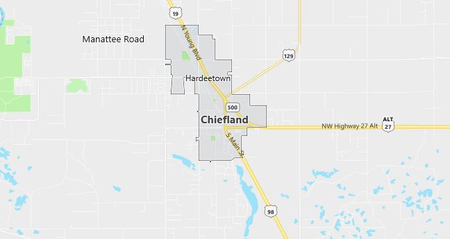 Map of Chiefland, FL