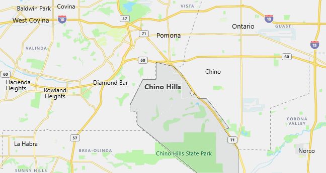 Map of Chino Hills, CA