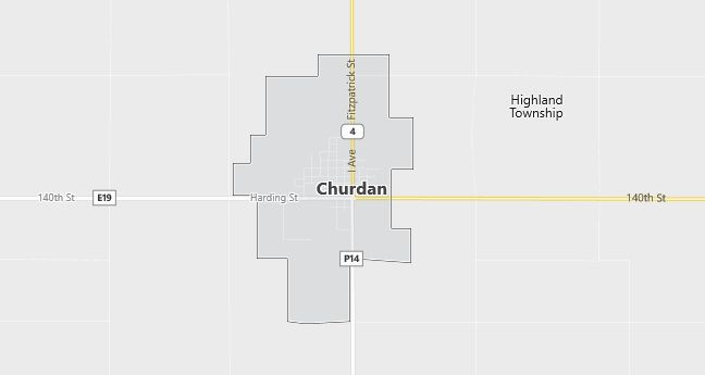 Map of Churdan, IA