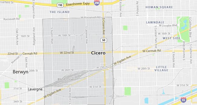 Map of Cicero, IL