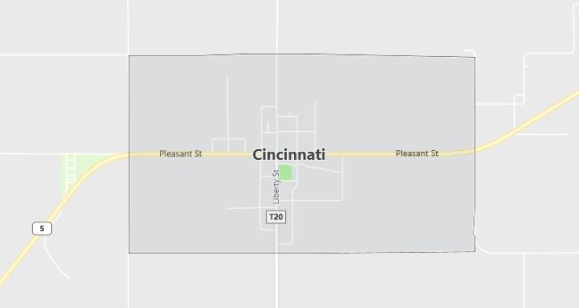 Map of Cincinnati, IA