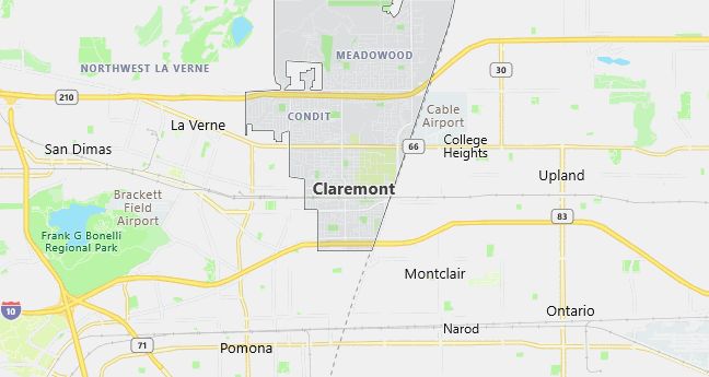 Map of Claremont, CA