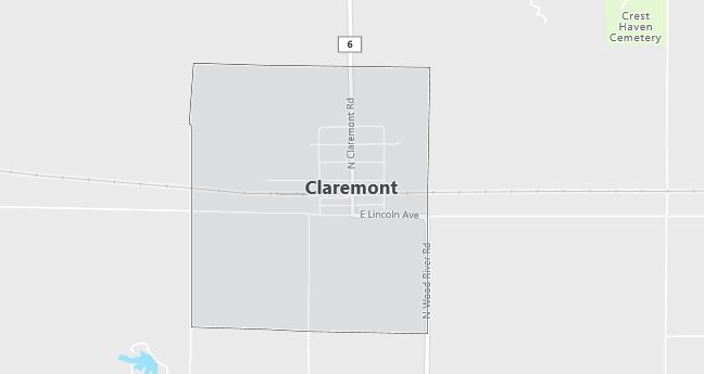 Map of Claremont, IL