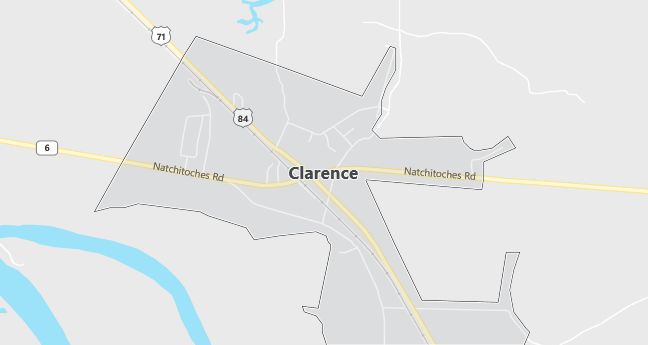 Map of Clarence, LA