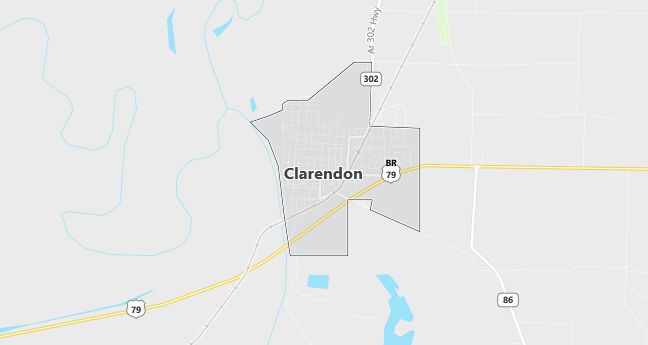 Map of Clarendon, AR