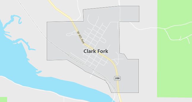 Map of Clark Fork, ID