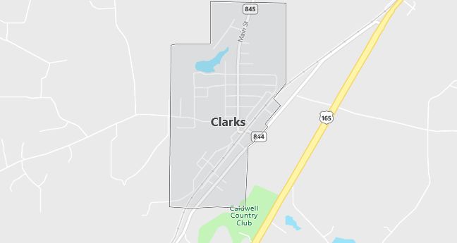 Map of Clarks, LA