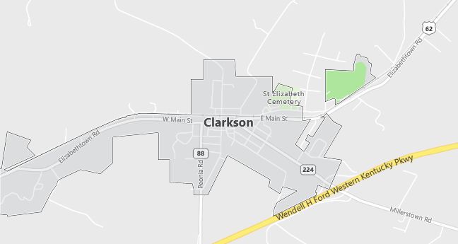 Map of Clarkson, KY